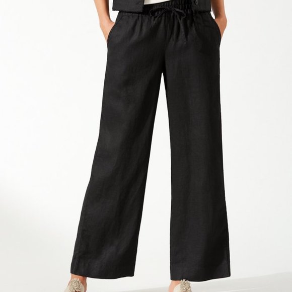 Tommy Bahama Pants - Tommy Bahama Two Palms High-Rise Linen Easy Pants Pocket Drawstring Elastic